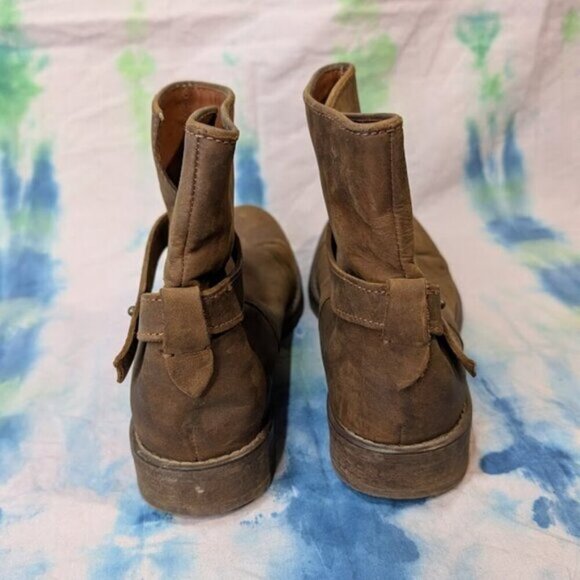 Madewell The Biker Brown Distressed Boots Size 7.5 - Picture 5 of 10